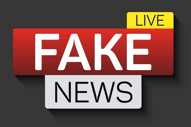 Fake-News-Banner mit Schatten auf schwarzem Hintergrund Banner-Design-Vorlage Vektor-Illustration