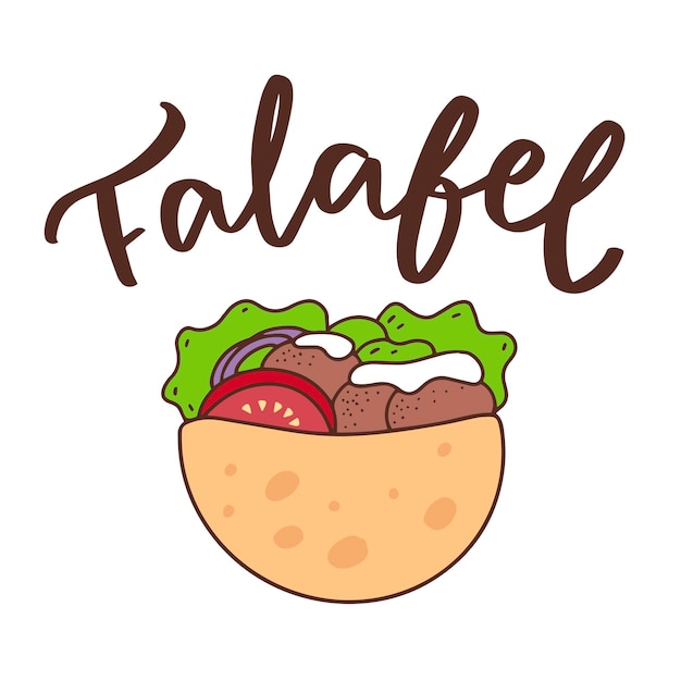 Vektor falafel comida arabe