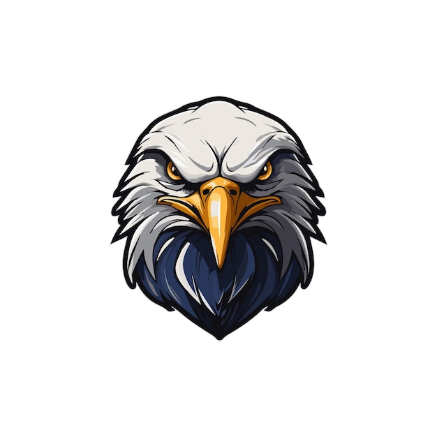 Falcon head mascot logo isoliert auf weißem hintergrund hawk eagle face mascot vektor