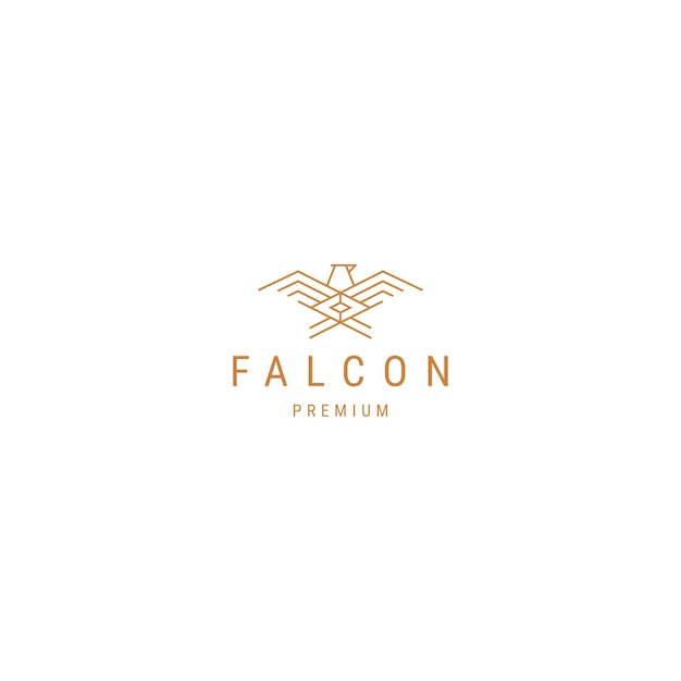 Falcon Line Logo Icon Design Vorlage flacher Vektor