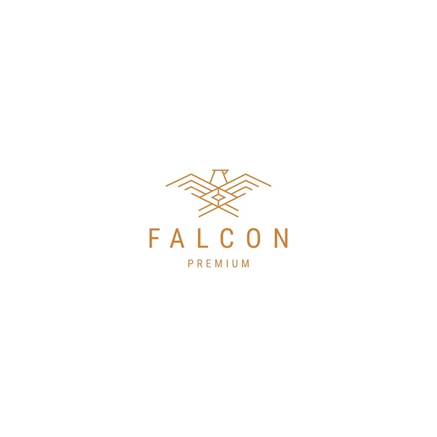 Falcon line logo icon design vorlage flacher vektor