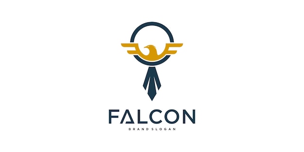 Vektor falcon-logo-design-vorlage mit kreativem hawk-emblem-designvektor