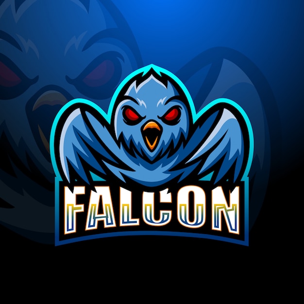 Falcon maskottchen esport logo illustration