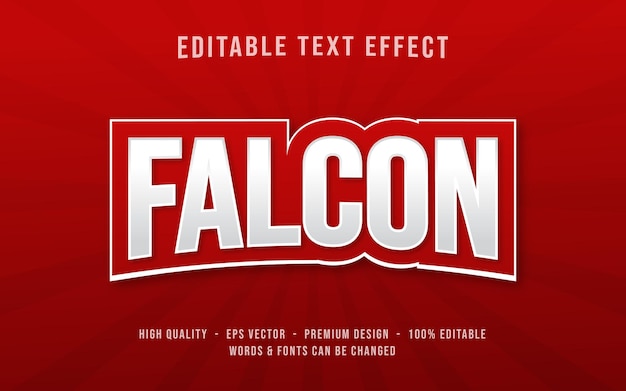 Falcon-texteffekt oder bearbeitbarer texteffekt-schriftstil