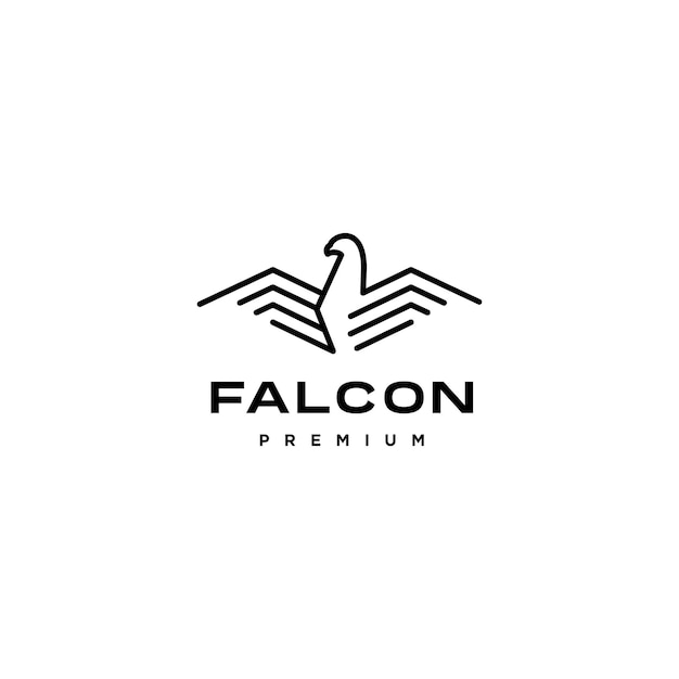 Falke fliegt schnell Logo-Symbol Konzept Raubtier Vogel fliegt nach vorne Design Illustration Adlervektor