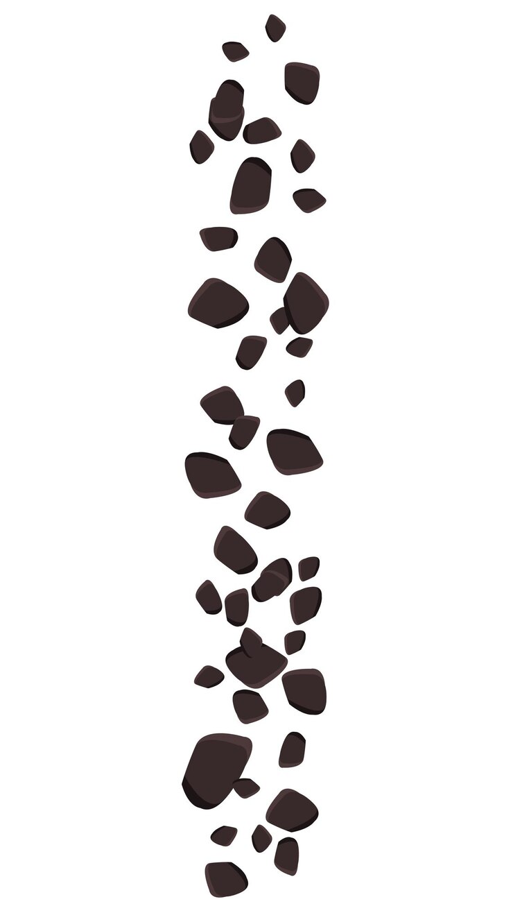 Fallende braune Steine oder Erde isoliert auf weißem Vektor-Clipart