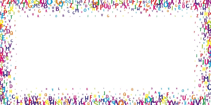 Vektor fallende buchstaben der englischen sprache bunt