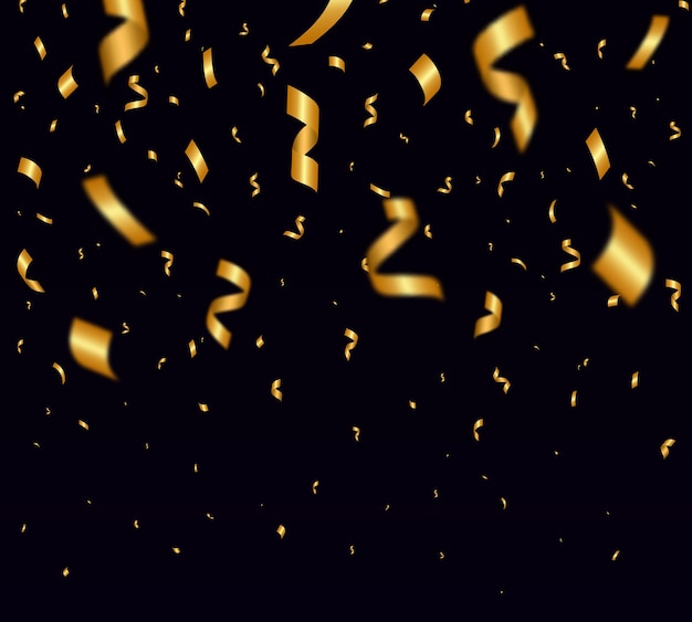 Fallende glänzende goldene Konfetti-Party-Hintergrund