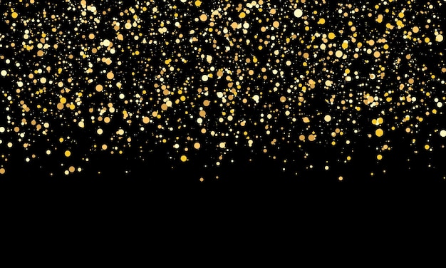 fallende Konfetti goldene Polka Dot Hintergrund Goldglitter Textur.