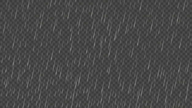 Fallende Regentropfen wirken sich überlagernd aus Starker oder strömender Regen Textur Regenwetter Hintergrund und Platzregen isolierte Vektorillustration