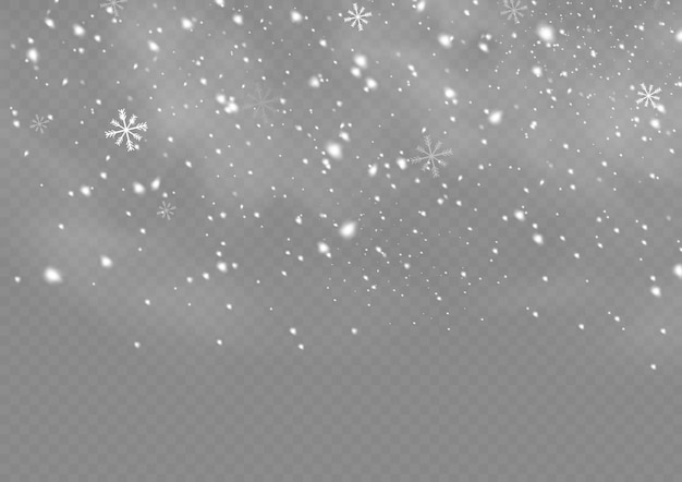 Fallende Schneeflocken Hintergrund Winter Blizzard Magic Christmas Schneefall Neujahr Schneeflocke Vektor