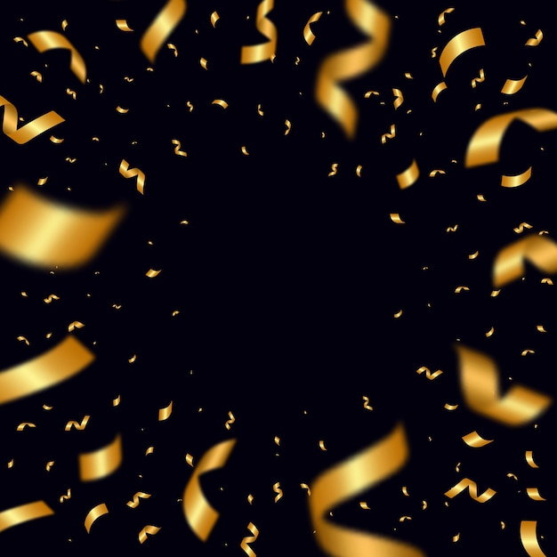 Fallender glänzender goldener Konfetti-Hintergrund