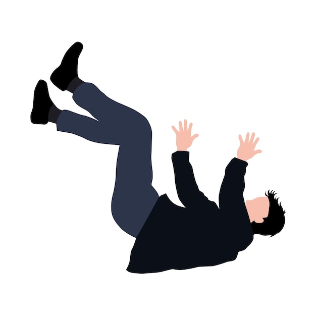 Vektor fallender mann illustration eines mannes, der vom himmel fällt. mann, der herunterfällt
