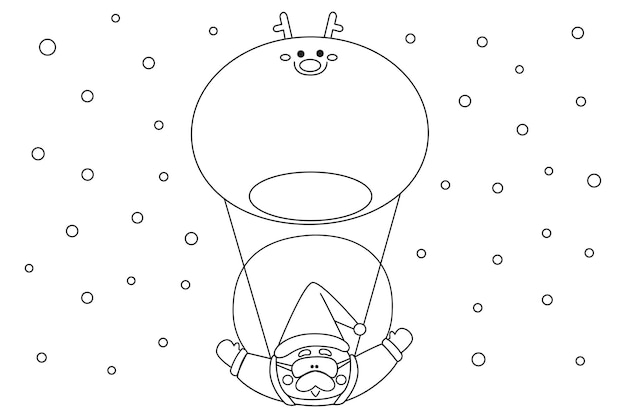 Vektor fallschirmspringen des weihnachtsmanns