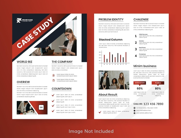Fallstudie Layout Flyer Minimalistischer Geschäftsbericht mit einfachem Design
