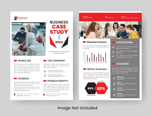 Fallstudie Layout Flyer Minimalistischer Geschäftsbericht mit einfachem Design