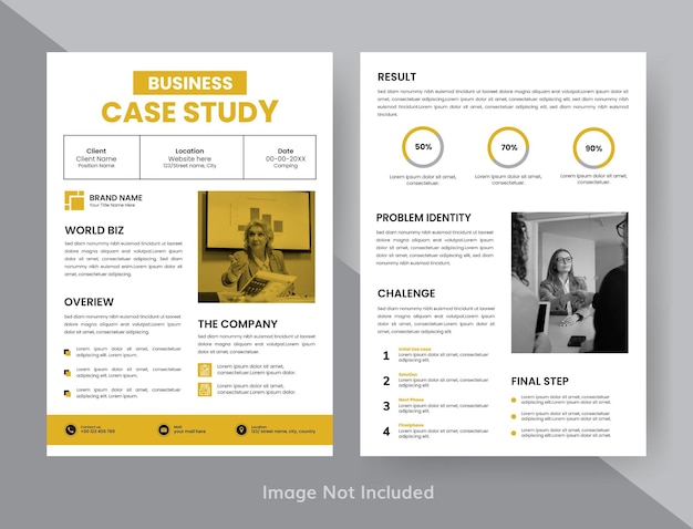 Fallstudie Layout Flyer Minimalistischer Geschäftsbericht mit einfachem Design
