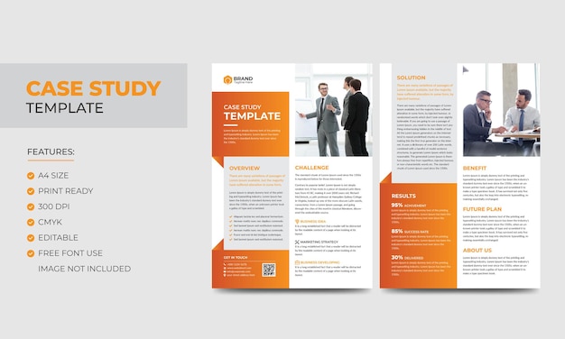 Fallstudienvorlage corporate modern business double side flyer und poster vorlage buntes broschürendesign