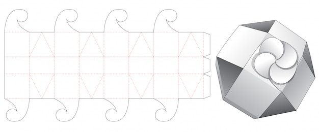 Vektor faltbare achteckige kastenschnittschablone