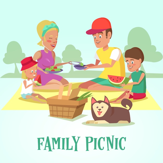 Familie genießt ein picknick