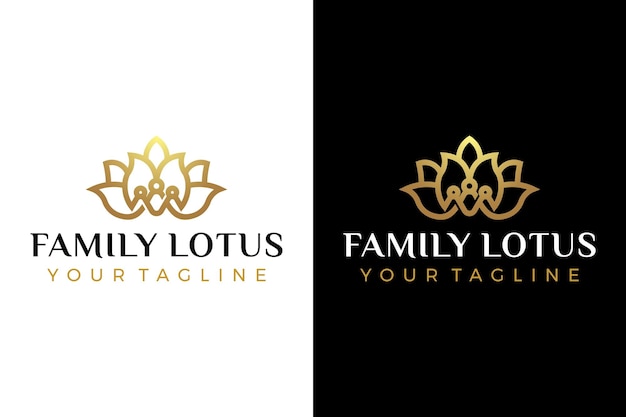 Vektor familie lotus logo people connection und lotus line logo design
