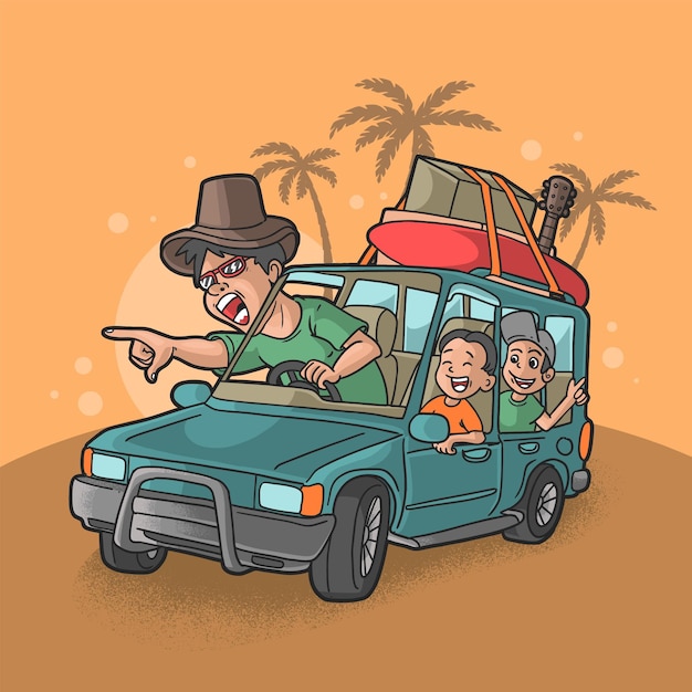 Familie reisender Feiertagsillustrationsvektor