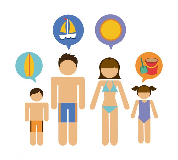 Familien-grafikdesign-vektorillustration