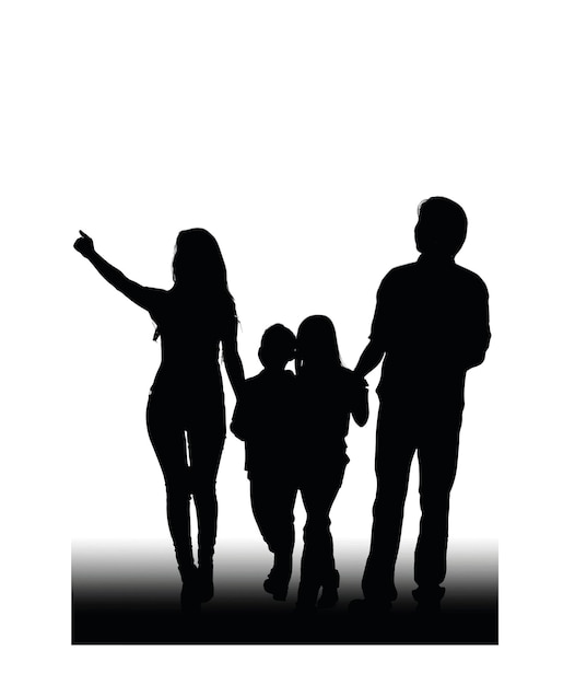 Familien-Silhouette-Vektorillustration