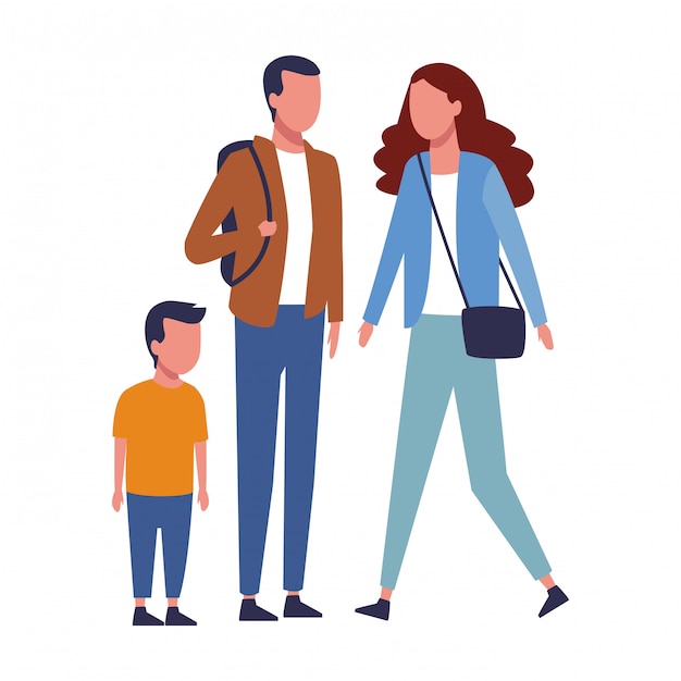 Familien- und Kinder-Cartoon