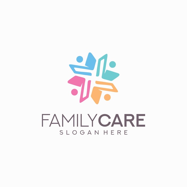 Familienpflege-logo-vorlage-design-vektor
