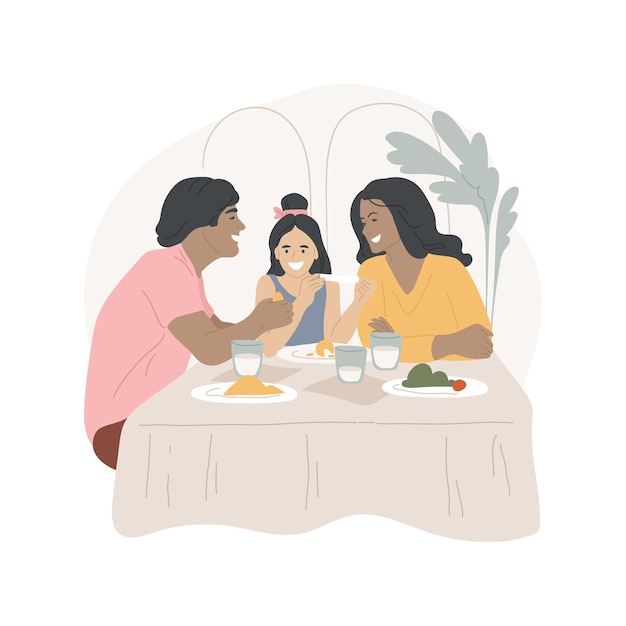 Familienrestaurant isolierte Cartoon-Vektor-Illustration