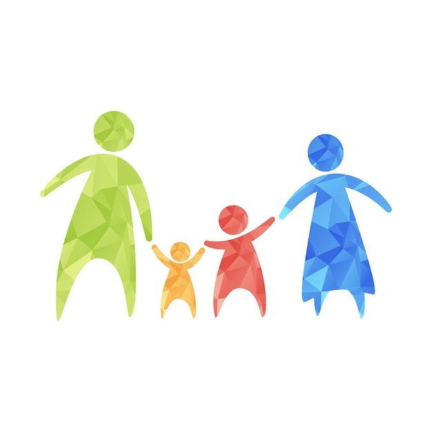 Familiensymbol auf weißem Hintergrund, Vektorillustration