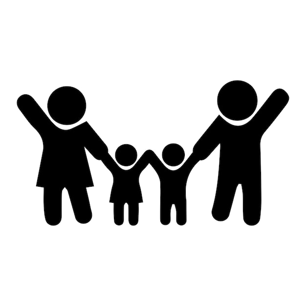 Vektor familiensymbol-doodle-liniengruppe