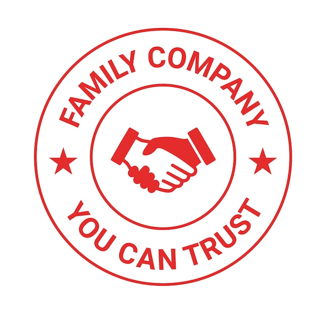 Vektor familienunternehmen, dem sie vertrauen können, abzeichendesign und symbole