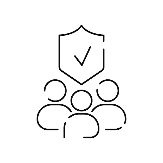 Vektor familienversicherungssymbol geeignet für infografik-websites und printmedien und schnittstellen symbol für linienvektor speichern und schützen sie schild