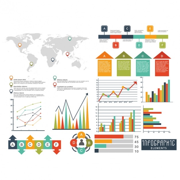 Fantastische Infografik Element Sammlung