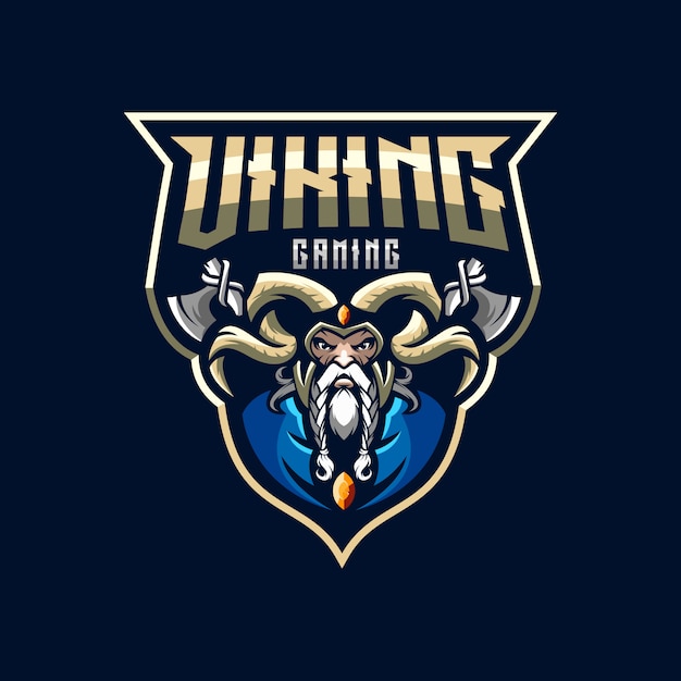 Fantastische wikinger esports logoillustration