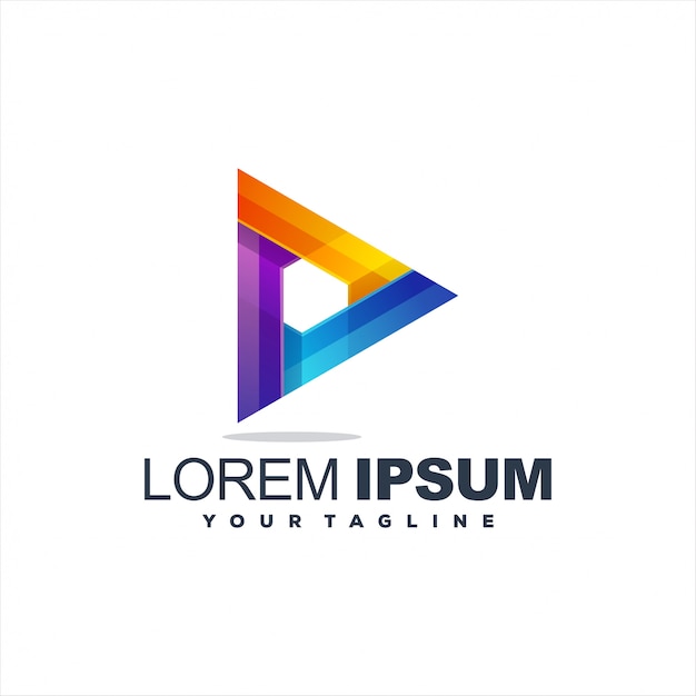 Fantastischer Dreieckmedien-Logoentwurf