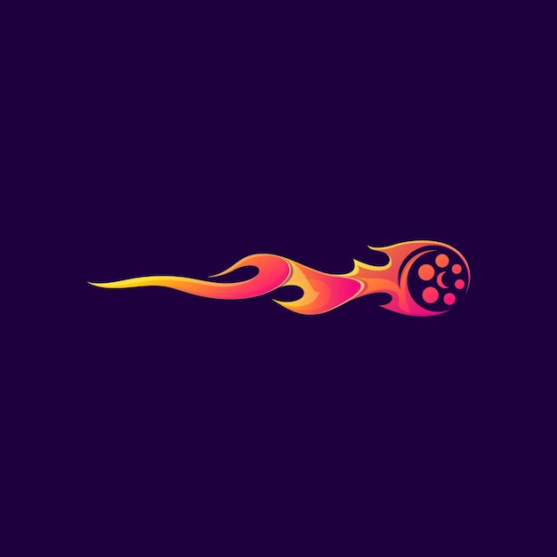 Fantastischer flame film maker premium-logo-vektor