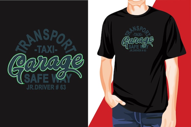 Fantastisches, auffälliges, modernes Taxifahrer-T-Shirt-Druckdesign