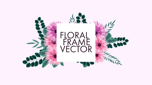 Fantastisches Vintage-Label mit farbigen Blumenrahmen im detaillierten Stil für Grußkarten Hochzeit