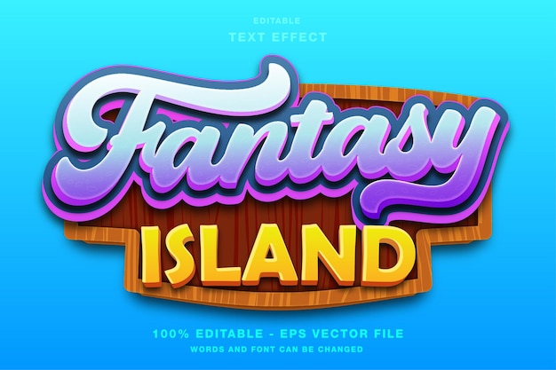 Fantasy island game style texteffekt