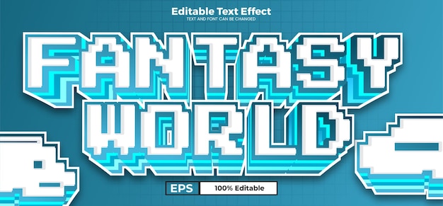 Fantasy World editierbarer Texteffekt im modernen Trendstil