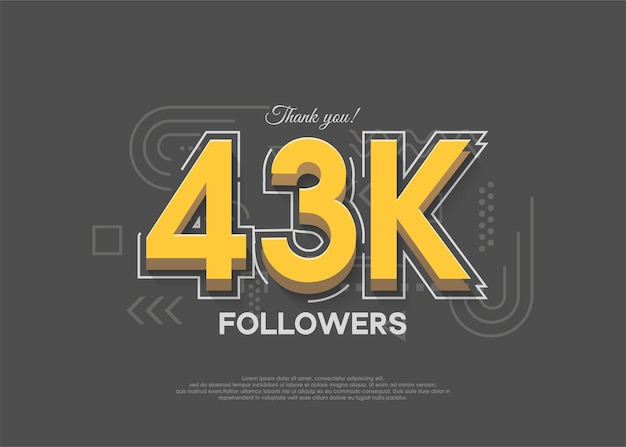 Farb-Cartoon-Thema, vielen Dank, 43.000 Follower, Grüße