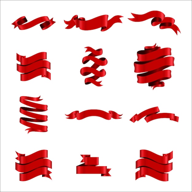 Farbband-sammlung farbband seidige farbbandform schleife rot farbband-sammlung farbverläufe rotes seidenband