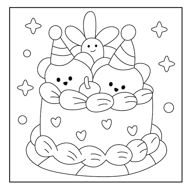 Farbblätter für Kuchen für Kinder