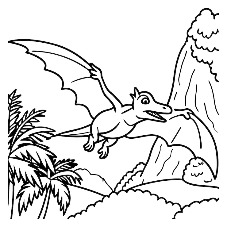 Vektor farbblätter für pterodactyl