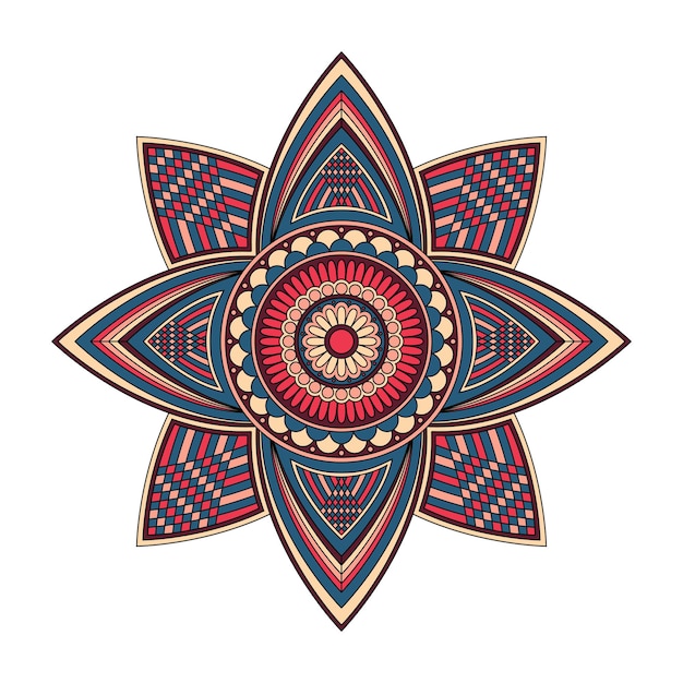 Farbblumenmandala, vektorillustration