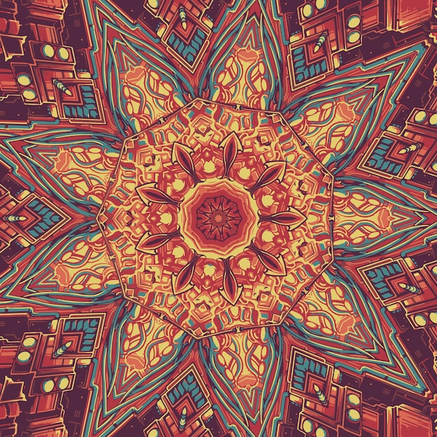 Farbblumenmandala-Vektorillustration