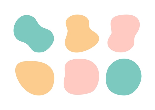 Farbe Flüssigkeitsblob Formen Pastell Vektor organische zufällige Formen flüssige Silhouette einfache glatte Tinte Fleck